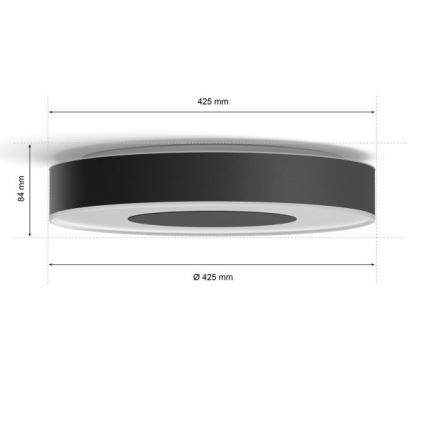 Philips - LED RGB Zatemnitvena stropna svetilka Hue INFUSE LED/52,5W/230V 2000-6500K pr. 425 mm črna