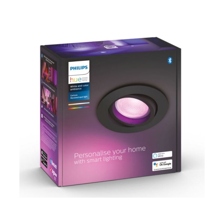 Philips - LED RGB Zatemnitvena vgradna svetilka Hue CENTURA 1xGU10/5,7W/230V 2000-6500K