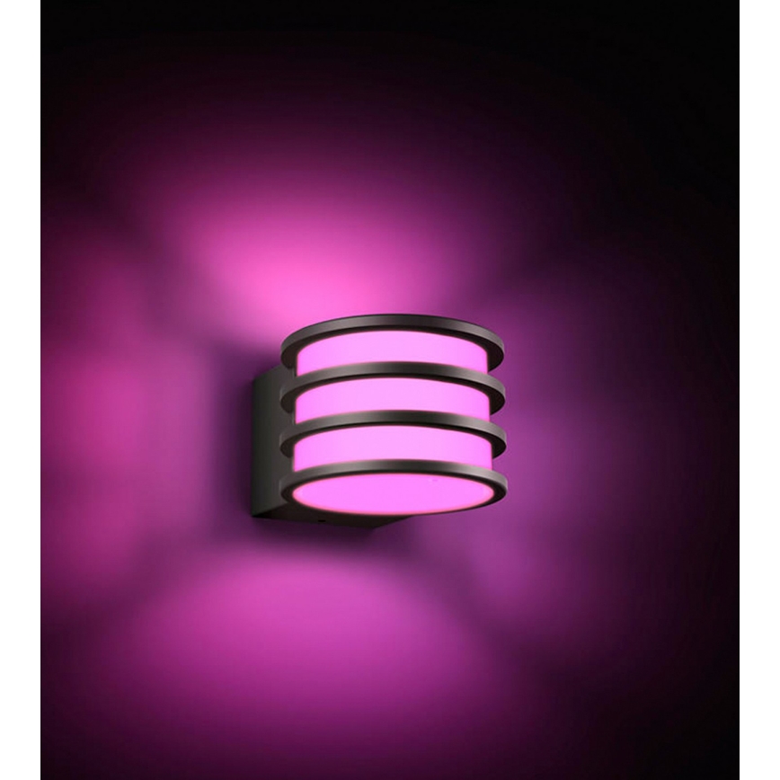 Philips - LED RGB zatemnjiva zunanja stenska svetilka Hue LUCCA 1xE27/8,1W/230V 1000-20000K IP44