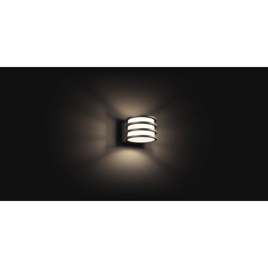 Philips - LED RGB zatemnjiva zunanja stenska svetilka Hue LUCCA 1xE27/8,1W/230V 1000-20000K IP44