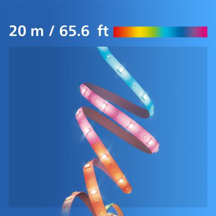 Philips - LED RGBIC Zatemljiv trak SMART STRIP 20m LED/36W/230V 2700-6500K Wi-Fi