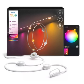 Philips - LED RGBW Podaljšljiv zatemljiv zunanji niz luči Hue FESTAVIA 16xLED 9m 1000-20000K IP65