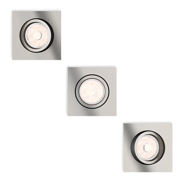 Philips - LED RGBW vgradna stropna svetilka DONEGAL 3xGU10/4,8W/230V + daljinski upravljalnik (s možnostjo zatemnitve)