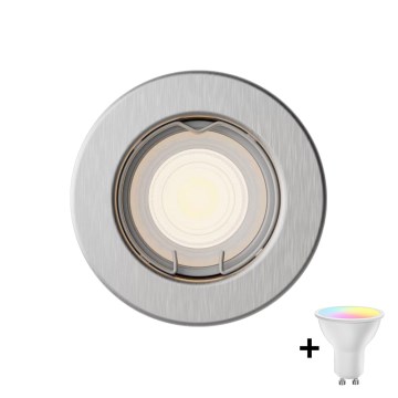 Philips - LED RGBW vgradna svetilka PERIDOT 1xGU10/6,5W/230V 2700-6500K, z možnostjo zatemnitve, srebrna