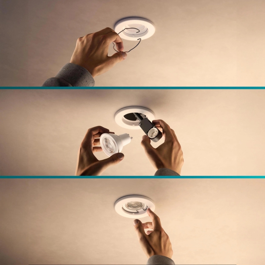 Philips - LED RGBW zatemnjevalna vgradna stropna svetilka PERIDOT 1xGU10/6W/230V bela + daljinski upravljalnik