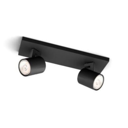 Philips - LED RGBW točkovno svetilo RUNNER z možnostjo zatemnitve 2xGU10/6,5W/230V 2700-6500K črna