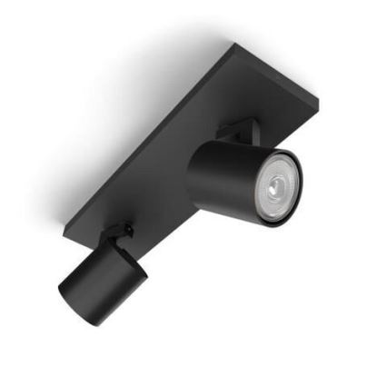 Philips - LED RGBW točkovno svetilo RUNNER z možnostjo zatemnitve 2xGU10/6,5W/230V 2700-6500K črna