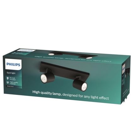Philips - LED RGBW točkovno svetilo RUNNER z možnostjo zatemnitve 2xGU10/6,5W/230V 2700-6500K črna