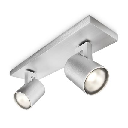 Philips - LED RGBW zatemljivo točkovno svetilo RUNNER 2xGU10/6,5W/230V 2700-6500K matiran krom
