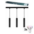 Philips - LED RGBW zatemljiv lestenec na kablu za tirni sistem EASYLINK HUE 3xGU10/4,7W/230V 2200-6500K 1m črn