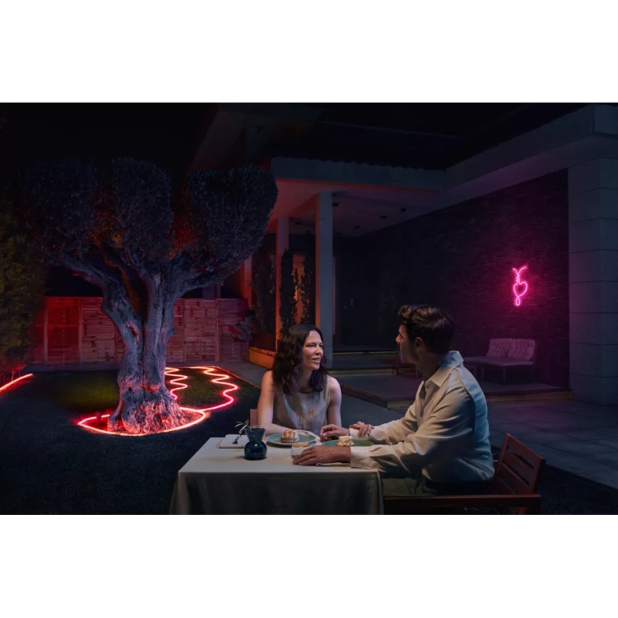 Philips - LED RGBW zunanji zatemnljiv trak Hue NEON 5m LED/30W/230V 2200-6500K IP67 + senzor gibanja
