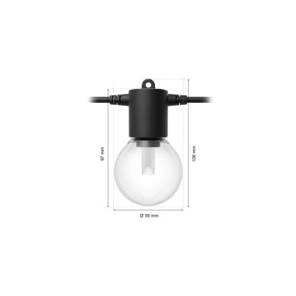 Philips - LED RGBW zatemljiv zunanji svetlobni niz Hue FESTAVIA 30 LED 21 m IP65