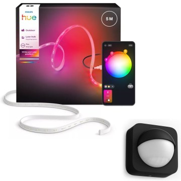 Philips - LED RGBW zatemljiv zunanji trak Hue FLUX 5m LED/30W/230V 2200-6500K IP67 + senzor gibanja