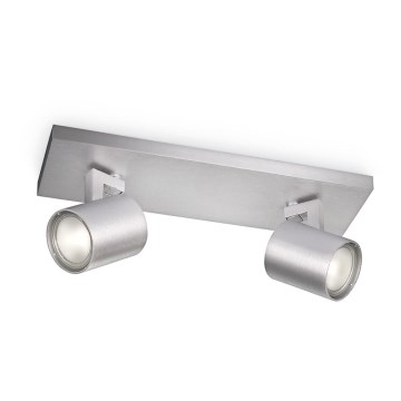 Philips - LED RGBW zatemljivo točkovno svetilo RUNNER 2xGU10/6,5W/230V 2700-6500K matiran krom