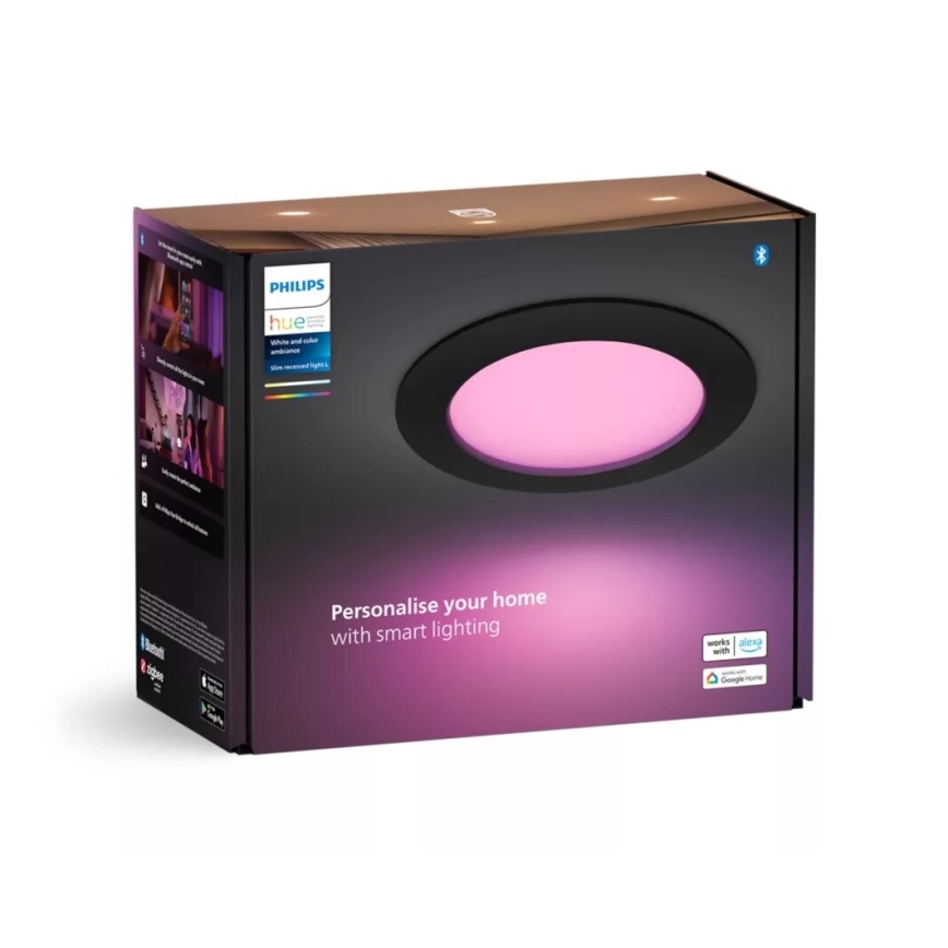 Philips - LED RGBW Zatemnitvena kopalniška vgradna svetilka Hue SLIM LED/12W/230V IP44 2200-6500K