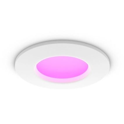 Philips - LED RGBW Zatemnitvena kopalniška vgradna svetilka Hue SLIM LED/8,3W/230V 2000-6500K IP44 bela