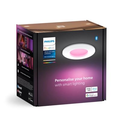 Philips - LED RGBW Zatemnitvena kopalniška vgradna svetilka Hue SLIM LED/8,3W/230V 2000-6500K IP44 bela
