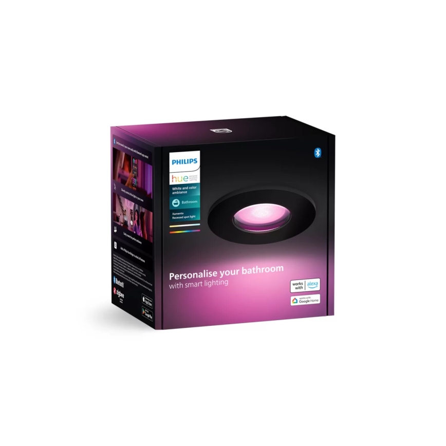 Philips - LED RGBW Zatemnitvena kopalniška vgradna svetilka Hue XAMENTO 1xGU10/4,2W/230V 2000-6500K IP44