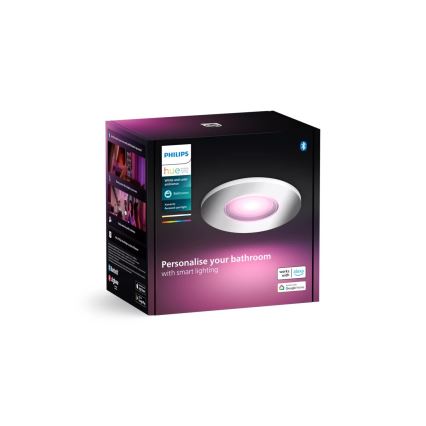 Philips - LED RGBW Zatemnitvena kopalniška vgradna svetilka Hue XAMENTO 1xGU10/4,2W/230V 2000-6500K IP44