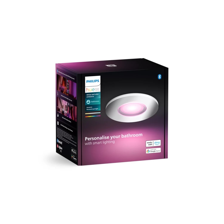 Philips - LED RGBW Zatemnitvena kopalniška vgradna svetilka Hue XAMENTO 1xGU10/4,2W/230V 2000-6500K IP44