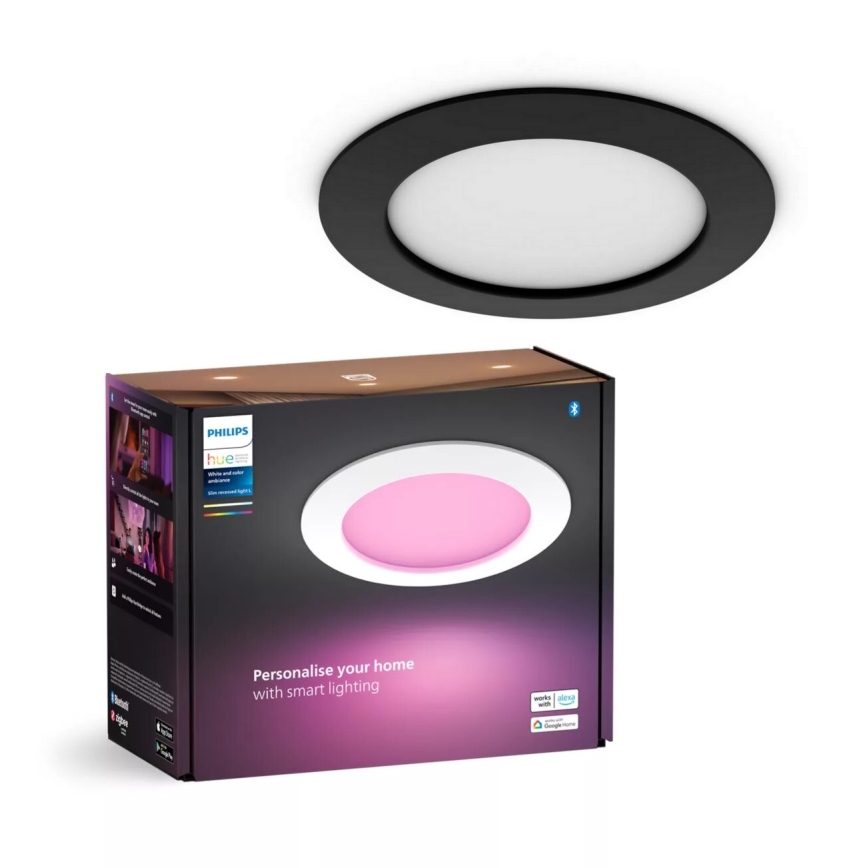 Philips - LED RGBW Zatemnitvena kopalniška vgradna svetilka Hue SLIM LED/12W/230V IP44 2200-6500K