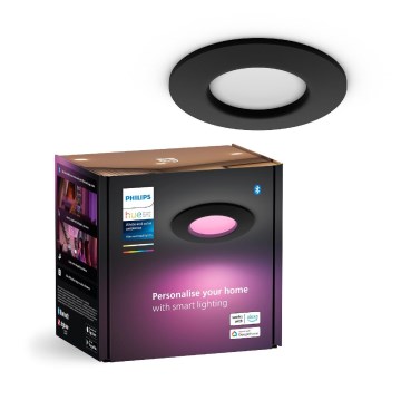 Philips - LED RGBW Zatemnitvena kopalniška vgradna svetilka Hue SLIM LED/8,3W/230V 2000-6500K IP44 črna