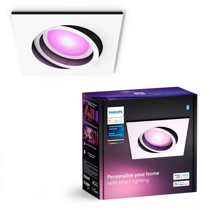 Philips - LED RGBW Zatemnitvena vgradna svetilka Hue CENTURA 1xGU10/4,2W/230V 2000-6500K