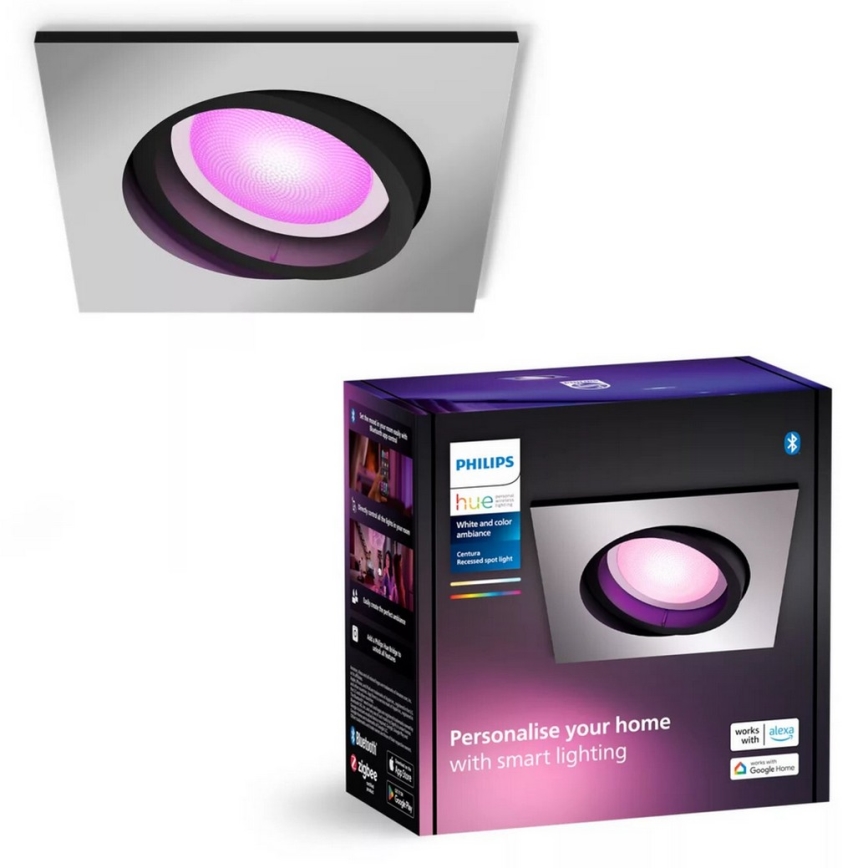 Philips - LED RGBW Zatemnitvena vgradna svetilka Hue CENTURA 1xGU10/4,2W/230V 2000-6500K