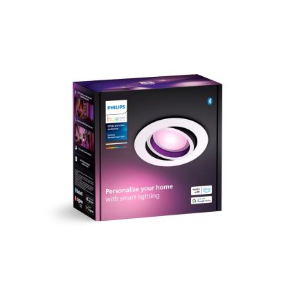 Philips - LED RGBW Zatemnitvena vgradna svetilka Hue CENTURA 1xGU10/4,2W/230V 2000-6500K
