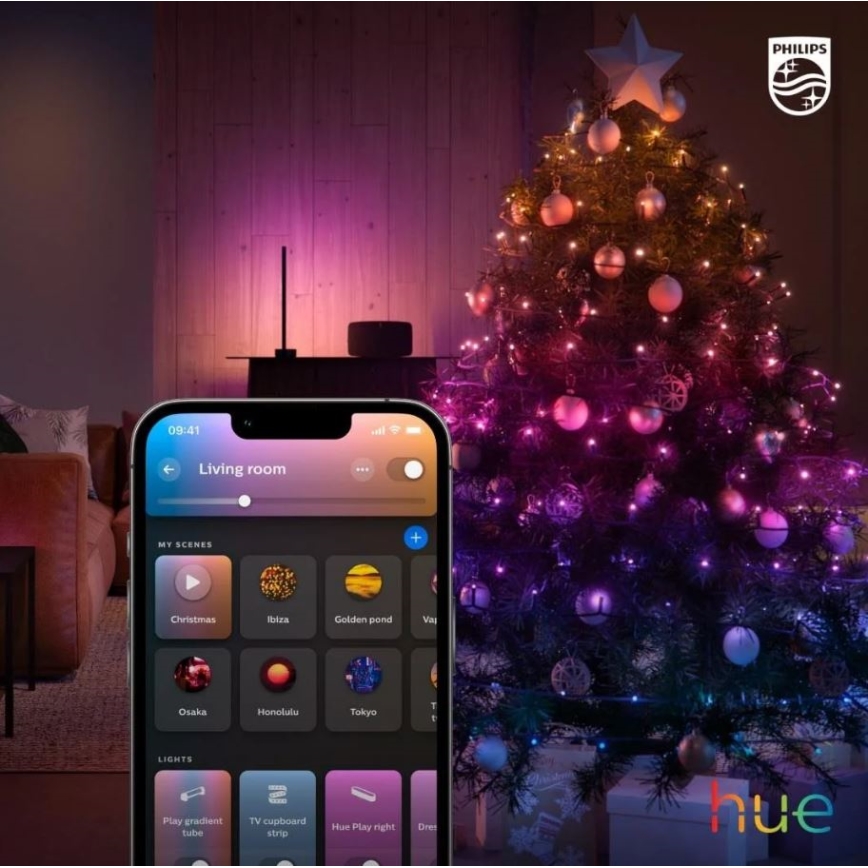 Philips - LED RGBW Zatemnitvena zunanja veriga HUE WHITE AND COLOR AMBIANCE 250xLED 24,4 m 2000-6500K IP54