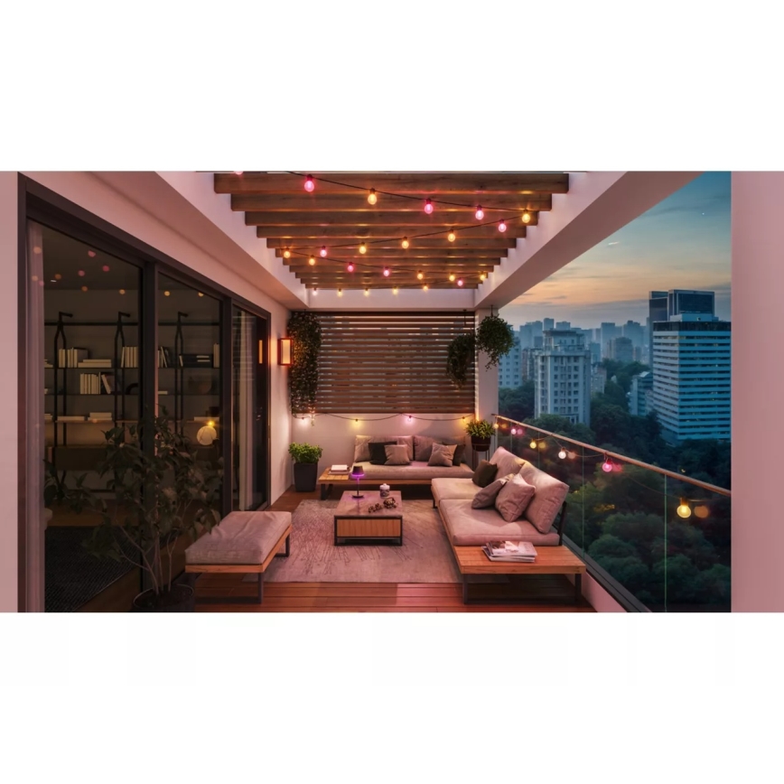 Philips - LED RGBW podaljšljiv zatemljiv zunanji niz Hue FESTAVIA 10xLED 7m IP65