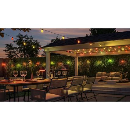 Philips - LED RGBW podaljšljiv zatemljiv zunanji niz Hue FESTAVIA 10xLED 7m IP65