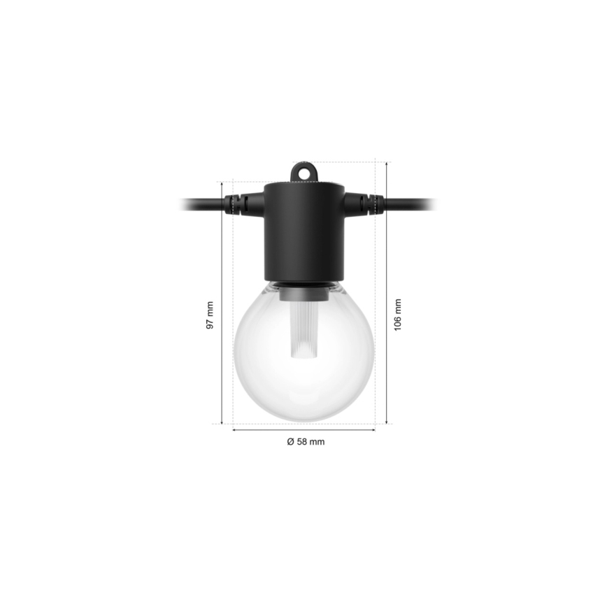 Philips - LED RGBW podaljšljiv zatemljiv zunanji niz Hue FESTAVIA 10xLED 7m IP65