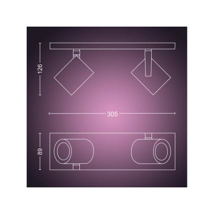 Philips - LED RGBW Zatemnitveni reflektor Hue ARGENTA 2xGU10/4,2W/230V 2000-6500K