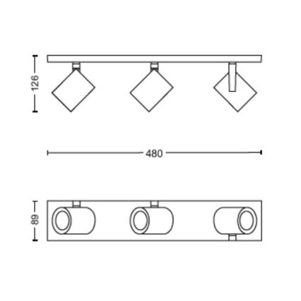 Philips - LED RGBW Zatemnitveni reflektor Hue ARGENTA 3xGU10/4,2W/230V 2000-6500K