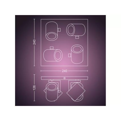 Philips - LED RGBW Zatemnitveni reflektor Hue ARGENTA 4xGU10/4,2W/230V 2000-6500K