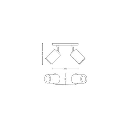Philips - LED RGBW Zatemnitveni reflektor Hue FUGATO 2xGU10/4,2W/230V 2000-6500K bela