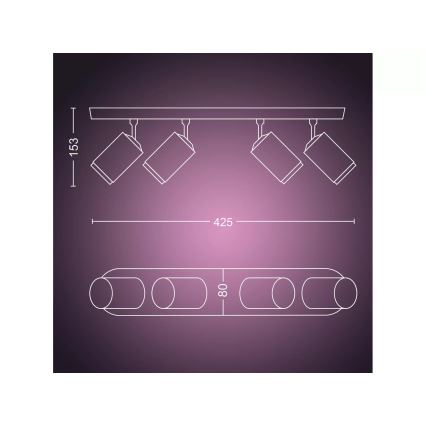 Philips - LED RGBW Zatemnitveni reflektor Hue FUGATO 4xGU10/4,2W/230V 2000-6500K bela