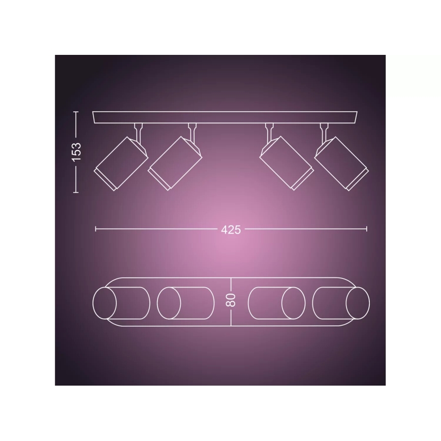 Philips - LED RGBW Zatemnitveni reflektor Hue FUGATO 4xGU10/4,2W/230V 2000-6500K bela