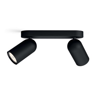 Philips - LED RGBW zatemnjiva točkovna svetilka PONGEE 2xGU10/4,8W/230V 3000K črna + daljinski upravljalnik