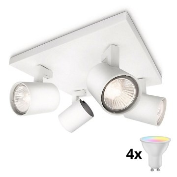 Philips - LED RGBW zatemnjiva točkovna svetilka RUNNER 4xGU10/6,5W/230V 2700-6500K bela