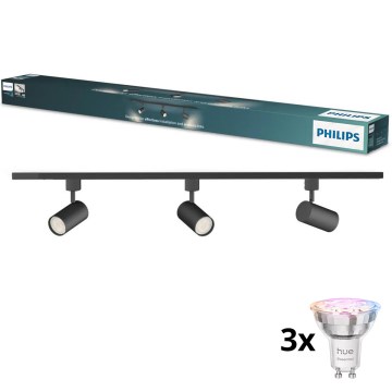Philips - LED RGBW zatemnjiva točkovna svetilka za tračni sistem EASYLINK HUE 3xGU10/4,7W/230V 2200-6500K 1m črna