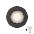 Philips - LED RGBW zatemnjiva vgradna stropna svetilka PERIDOT 1xGU10/6,5W/230V črna + daljinski upravljalnik