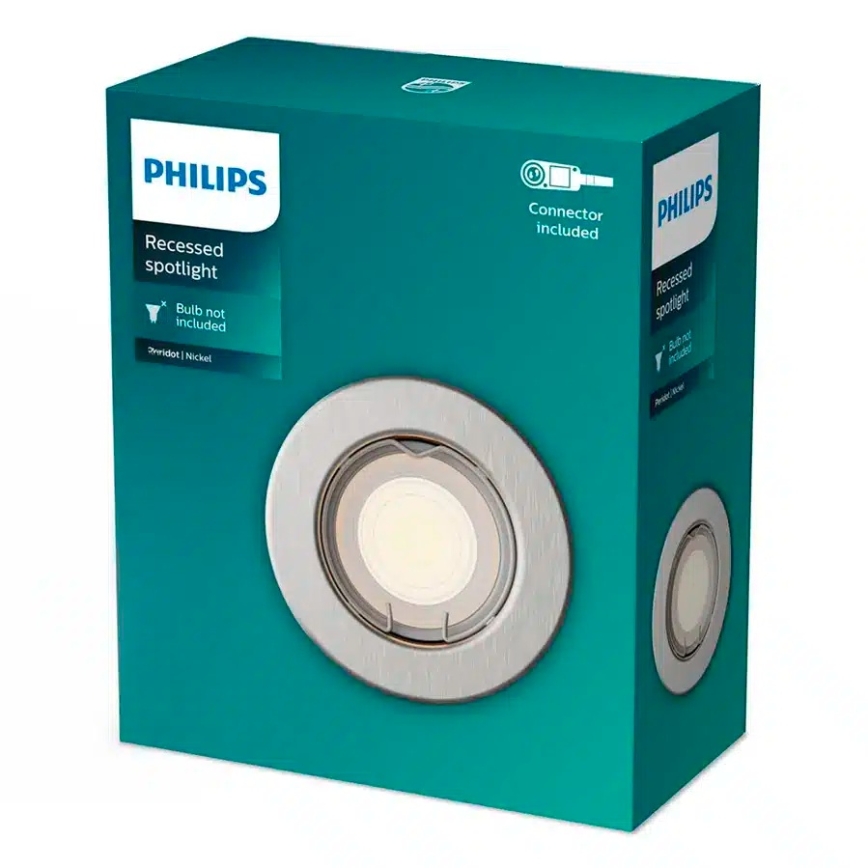 Philips - LED RGBW zatemnljivo vgradno stropno svetilo PERIDOT 1xGU10/6W/230V srebrno + z daljinskim upravljalnikom