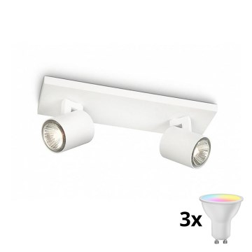 Philips - LED RGBW zatemnjivo točkovno svetilo RUNNER 2xGU10/6,5W/230V 2700-6500K bela