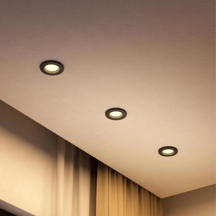 Philips - LED RGBW zatemnljivo vgradno stropno svetilo PERIDOT 1xGU10/6,5W/230V 2700-6500K črna