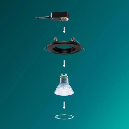 Philips - LED RGBW zatemnljivo vgradno stropno svetilo PERIDOT 1xGU10/6,5W/230V 2700-6500K črna