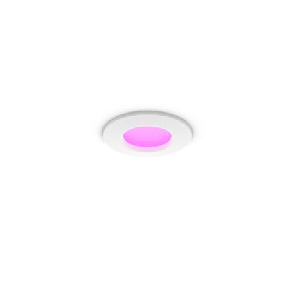 Philips - LED RGBW zatemnljivo stropno vgradno svetilo za kopalnico Hue SLIM LED/8,3W/230V 1000-20000K bela IP44
