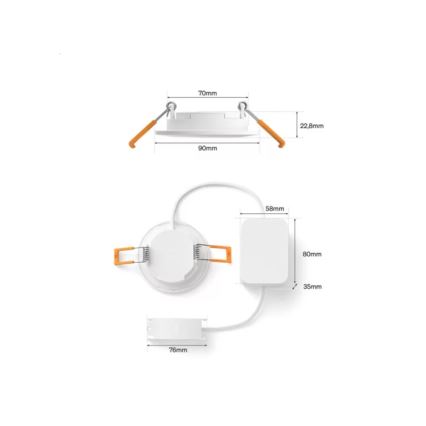 Philips - LED RGBW zatemnljivo stropno vgradno svetilo za kopalnico Hue SLIM LED/8,3W/230V 1000-20000K bela IP44