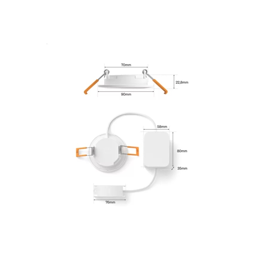 Philips - LED RGBW zatemnljivo stropno vgradno svetilo za kopalnico Hue SLIM LED/8,3W/230V 1000-20000K bela IP44